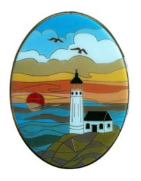 Cloisonne Lighthouse Applique