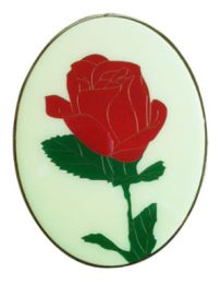 Red Rose Cloisonne Urn Decoration 1