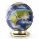 Earthly Sphere Urn with Gold-Toned Base. Large Adult 365 Cubic Inches