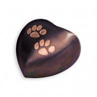 Paw Print Heart Keepsake Raku  5 Cu. In.