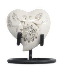 Loving White Heart Keepsake 5 Cu In.