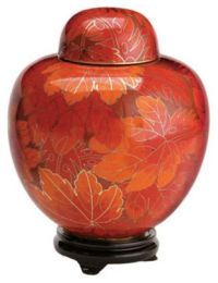 Fall Leaf Companion Cloisonne Cremation Urn 520 Cu In