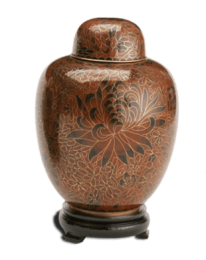 Amber Large Adult Cloisonne Cremation Urn 210 Cu. In.