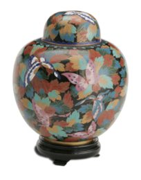 Butterfly Cloisonne Adult Cremation Urn 210 Cu In