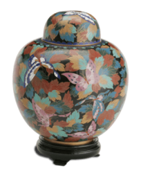 Butterfly Cloisonne Adult Cremation Urn 210 Cu In