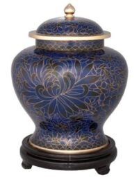 Royal Blue Keepsake Cloisonne Cremation Urn 40 Cu In