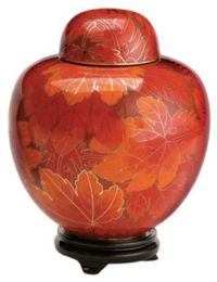 Fall Leaf Cloisonne  Keepsake/ Sharing Cremation Urn