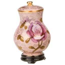 Cloisonne Dusty Rose Miniature Keepsake Cremation Urn 2.5 Cu In