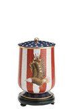 Cloisonne Flag & Eagle Miniature Keepsake Cremation Urn 2.5 Cu In