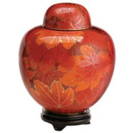 Cloisonne Fall Leaf Miniature Keepsake Cremation Urn