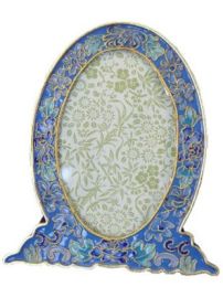 Cloisonne Azure Blue Picture Frame to Match Urn