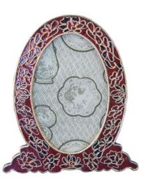 Cloisonne Amber Picture Frame to Matching  Urn