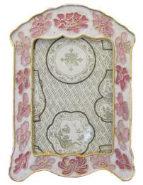 Cloisonne Pink Floral Picture Frame to Matching Urn