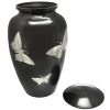 Slate And Pewter Butterfles Urn With Clip Art Options