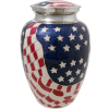 American Flag Brass Cremation Urn