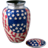 American Flag Brass Cremation Urn
