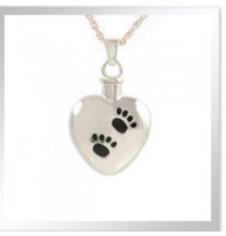 Heart With Paws Pendant Urn