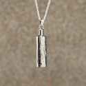 Etched Cylinder Pendant Stainlee Silver