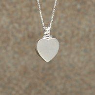Plain Heart Pendant Urn Sterling Silver