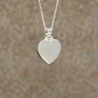 Plain Heart Pendant Urn Sterling Silver