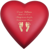 Baby Urn Brass Heart In Scarlet With Hands & Feet