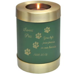 Sage Green Candle Holder Dog Urn