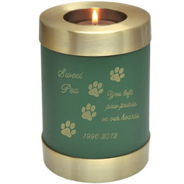 Sage Green Candle Holder Dog Urn