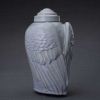 Angel Wings Sculpture Ceramic Cremation Urn Grey Melange