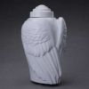 White Angel Wings Sculpture White Ceramic Cremation Urn