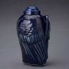 Angel Wings Sculpture Ceramic Cremation Urn in Cobalt Blue Adult