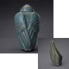 Angel Wings Sculpture Ceramic Cremation Urn in Oiled Green Melange