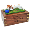 Pet Cremation Rosewood Urn Jack Russell Terrier Brown & White & Black & /White 2 Dogs