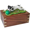 Pet Cremation Rosewood Urn Jack Russell Terrier Brown & White & Black & /White 2 Dogs