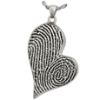 B&B Teardrop Heart Double-Print Fingerprint Jewelry