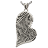 B&B Teardrop Heart Double-Print Fingerprint Jewelry