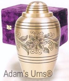 Brass Bouquet Gold And Black Adult Urn 228 Cu. In.