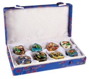 Assorted 8 Pieces Cloisonne Capsule Keepsake Urns