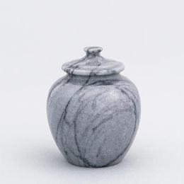 Legacy Round Gray Natural Marble Keepsake Urn 1 Cu In