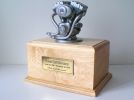 The Motorcycle Engine Urn (250 cu.in.) In 3 Wood Choices