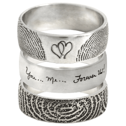 Jewelry Band Ring With & Prints & Hearts