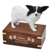 Pet Cremation Rosewood Urn Papillon, Black & White & Brown & White 2 Dogs