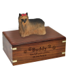 Pet Cremation Rosewood Urn Yorkshire Terrier With Ribbon