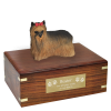 Pet Cremation Rosewood Urn Yorkshire Terrier With Ribbon