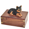 Pet Cremation Rosewood Urn Yorkshire Terrier with Puppycut