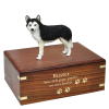 Dog Figurine Cremation Wood Urn  Border Collie  4 Sizes