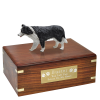 Dog Figurine Cremation Wood Urn  Border Collie  4 Sizes