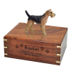 Airedale Dog Wooded Cremation Urn 4 Sizes