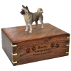 Pet Cremation Wood Urn:  Akita-Gray 4 Sizes Available