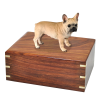 Dog Cremation Wood Urn French Bulldog  4 Sizes
