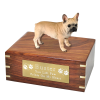Dog Cremation Wood Urn French Bulldog  4 Sizes
